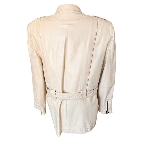 VINTAGE Romano by Red Kid USA Womens Jacket Leather White Mid Length M/L - Picture 8 of 11